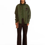 Cedric Applique Shirt - Olive Green