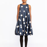 Corsica Dress - Navy Polka