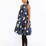 Corsica Dress - Navy Polka