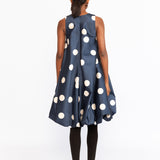 Corsica Dress - Navy Polka