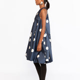 Corsica Dress - Navy Polka