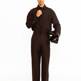 Angus Embroidered Linen Shirt - Black
