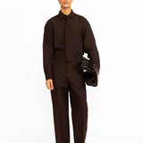 Angus Embroidered Linen Shirt - Black