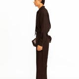 Angus Embroidered Linen Shirt - Black