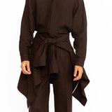 Angus Embroidered Linen Shirt - Black