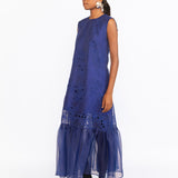 Budapest Embroidered Dress - Cerulean Blue