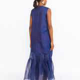Budapest Embroidered Dress - Cerulean Blue