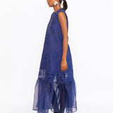 Budapest Embroidered Dress - Cerulean Blue