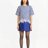 Katya Embroidered Dress - Blue