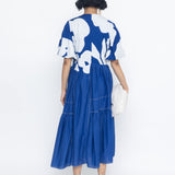 Brick Applique Dress - Blue