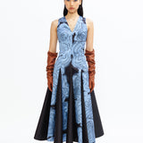 Silver Night Dress - Steel Blue