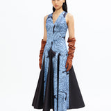 Silver Night Dress - Steel Blue