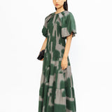 Poof Rouching Dress - Green