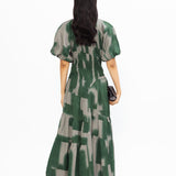 Poof Rouching Dress - Green