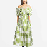 Bella Checkered Dress - Mint
