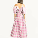 Bella Checkered Dress - Pink