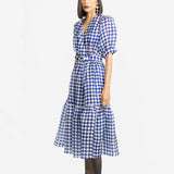 Elara Checkered Dress