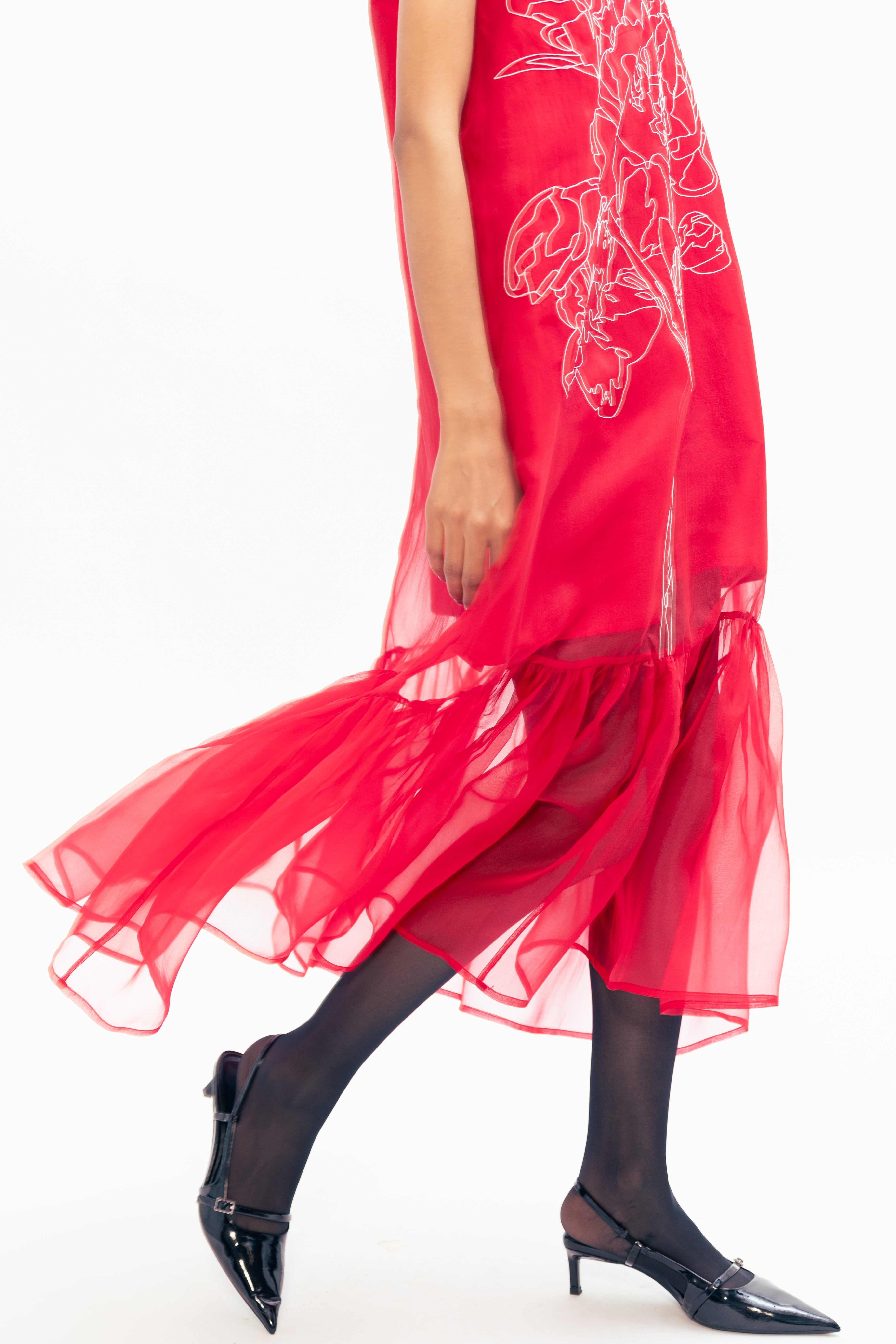 red silk organza dress RED BODYCON LONG SLEEVED ORGANZA MAXI DRESS IN RED | CULT MIA