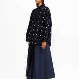 Dot Embroidered Wool Shirt