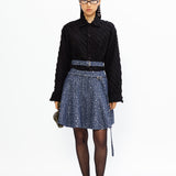 Circle Denim Mini Skirt