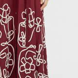 Simone Embroidered Dress - Maroon